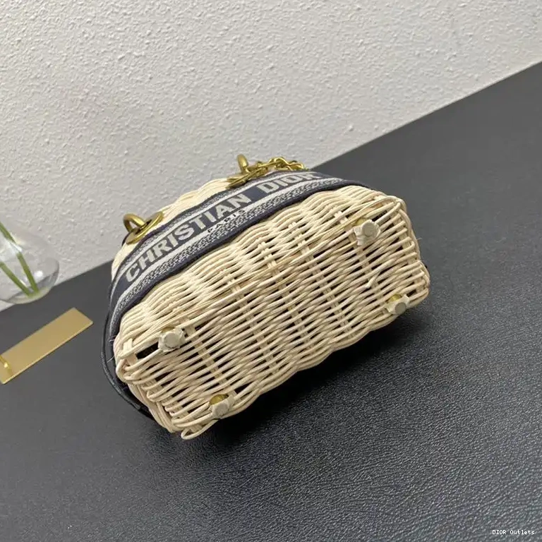 Cheap Hot Motif and Bag Canvas Lady Oblique Dior Wicker Black Small 0419